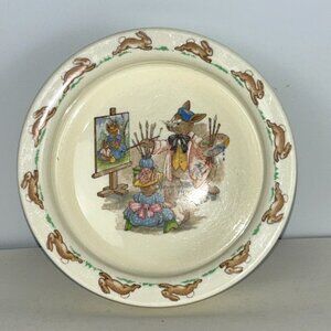 Royal Doulton Bunnykins Baby Gift Cereal Bowl Portrait Artist Painting 5 7/8”
